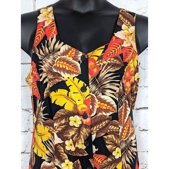 VINTAGE BOULEVARD DE PARIS Boho Button-Front Floral Maxi Dress Lace-Up Large - Picture 3 of 9